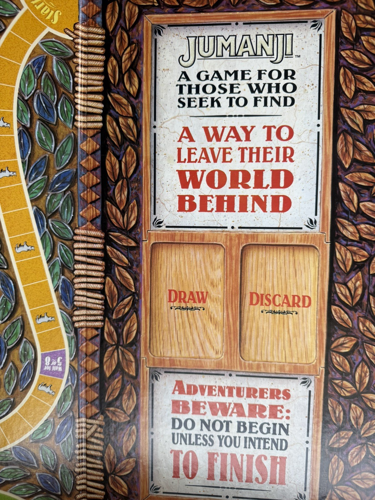 1995 Jumanji Board Game Milton Bradley Complete w Sand Timer Rhino