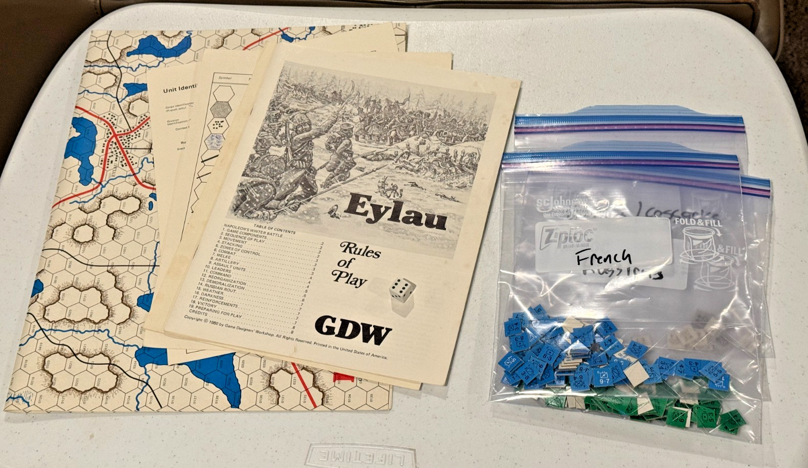 GDW Napoleonic Wargame Eylau 1980 COMPLETE