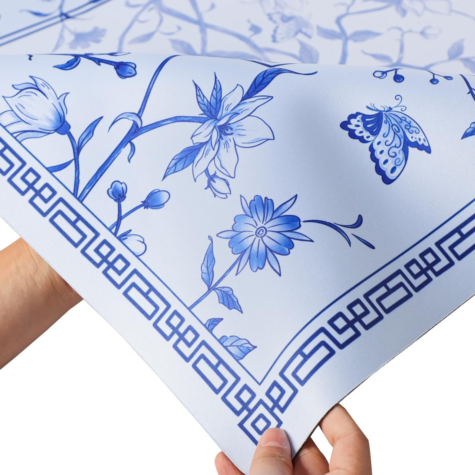Jongyance Large Blue Printed Mahjong Mat 31.5 x x 0.08 inches,