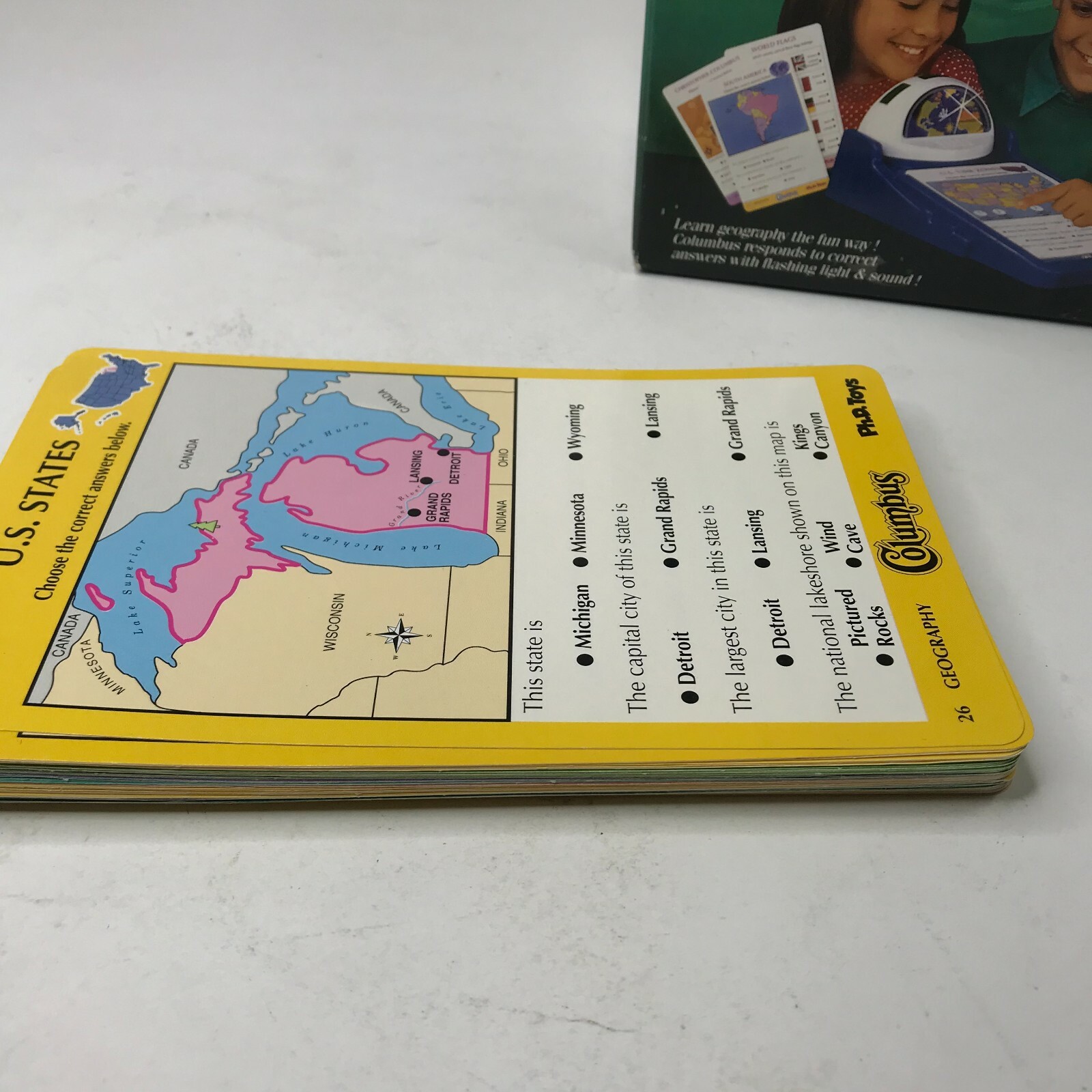 Vintage 1992 Discover the World w/ Columbus Geography Trivia Game Ph.D Toys 6045