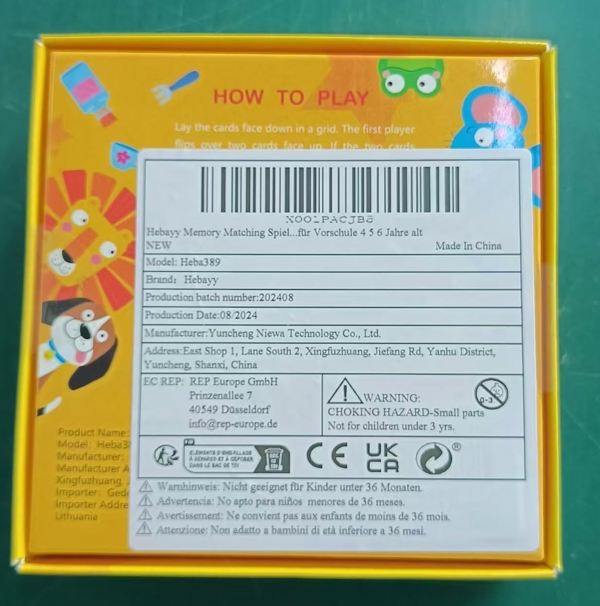 Bright & Engaging 72 PCS Matching Cards – Ideal Educational Toy for Kids