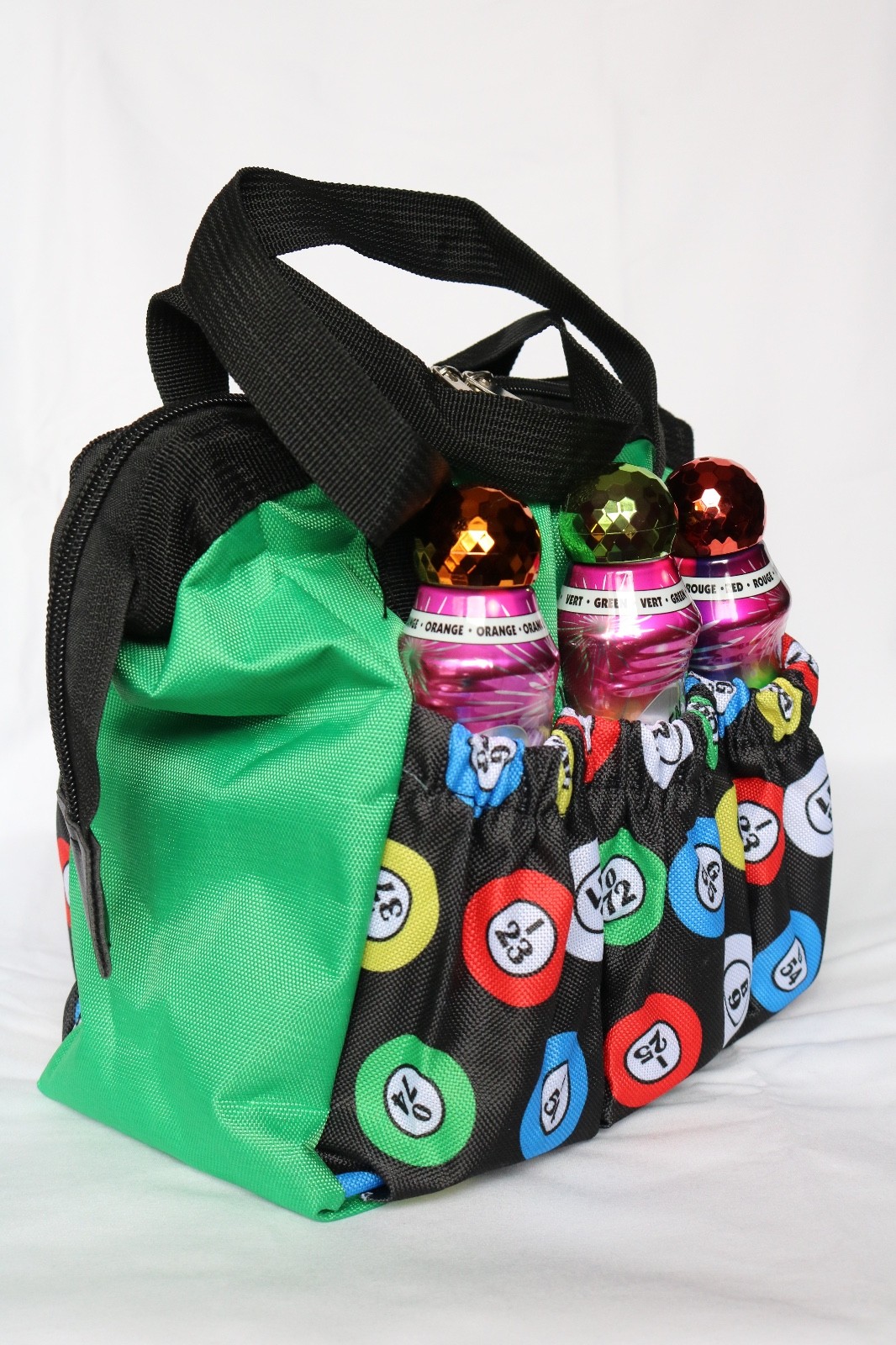 FUN Green Bingo Tote Bag w/Dazzle Daubers (6) & Bingo Money Ceramic Jar NEW