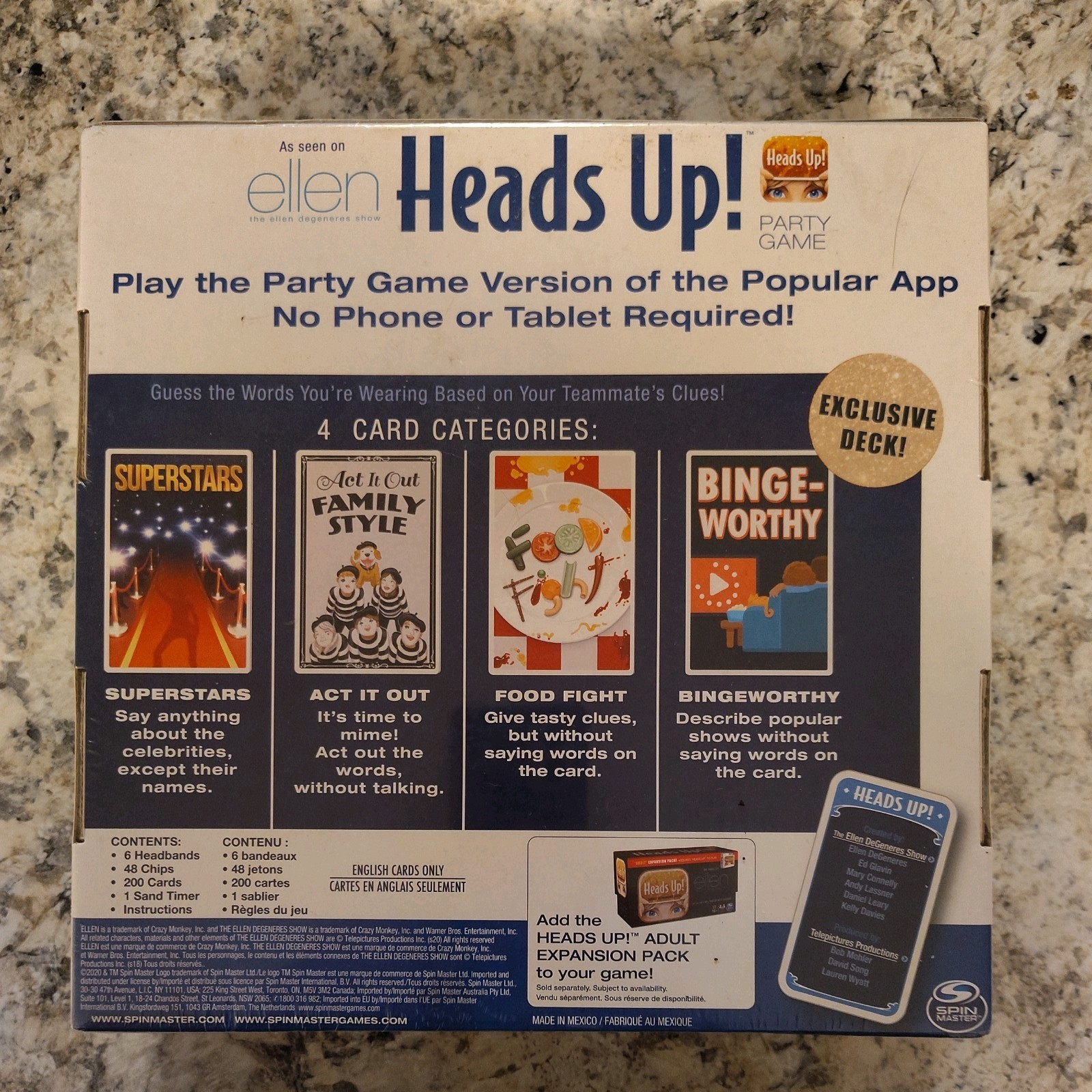 Heads Up! Party Game 3rd Edition NEW SEALED an As Seen on Ellen