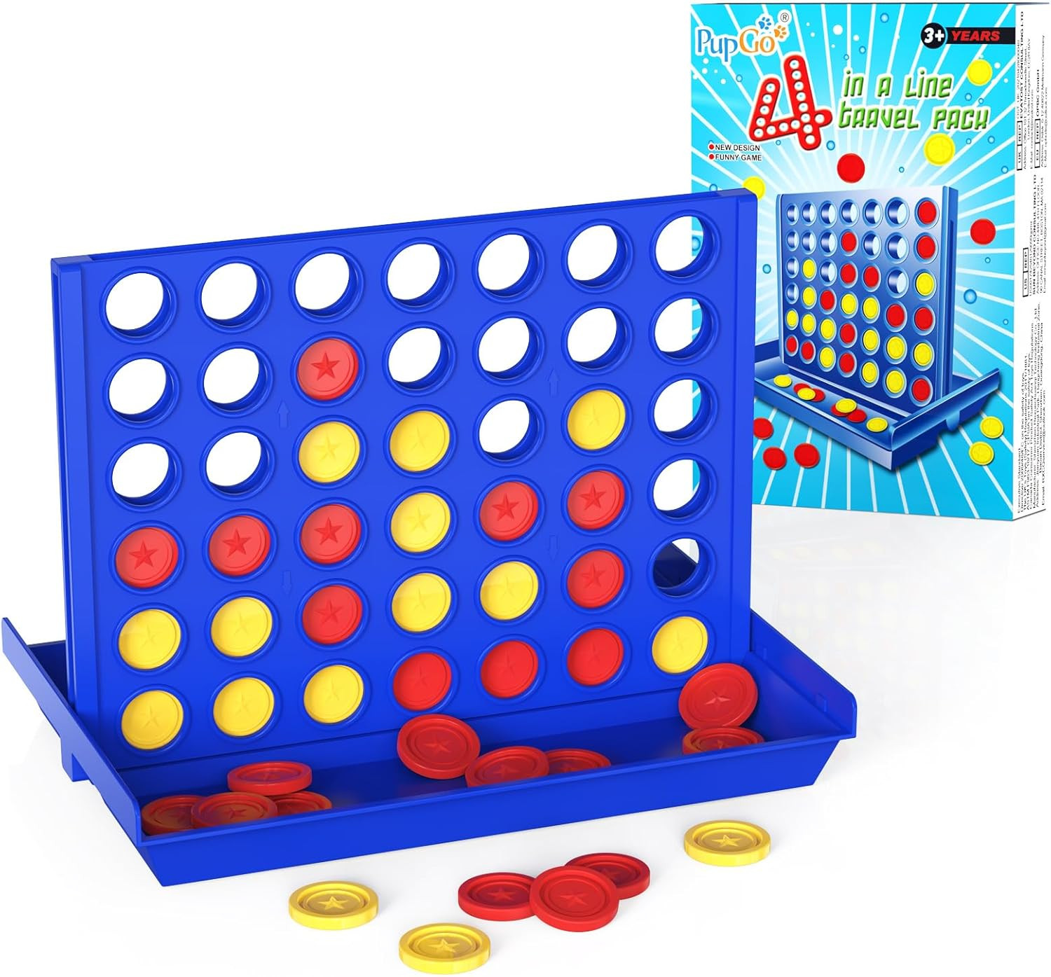 Pocket-Sized 4 in a Row for Kids Ages 3+, Perfect Travel Companion for Kids, Tra