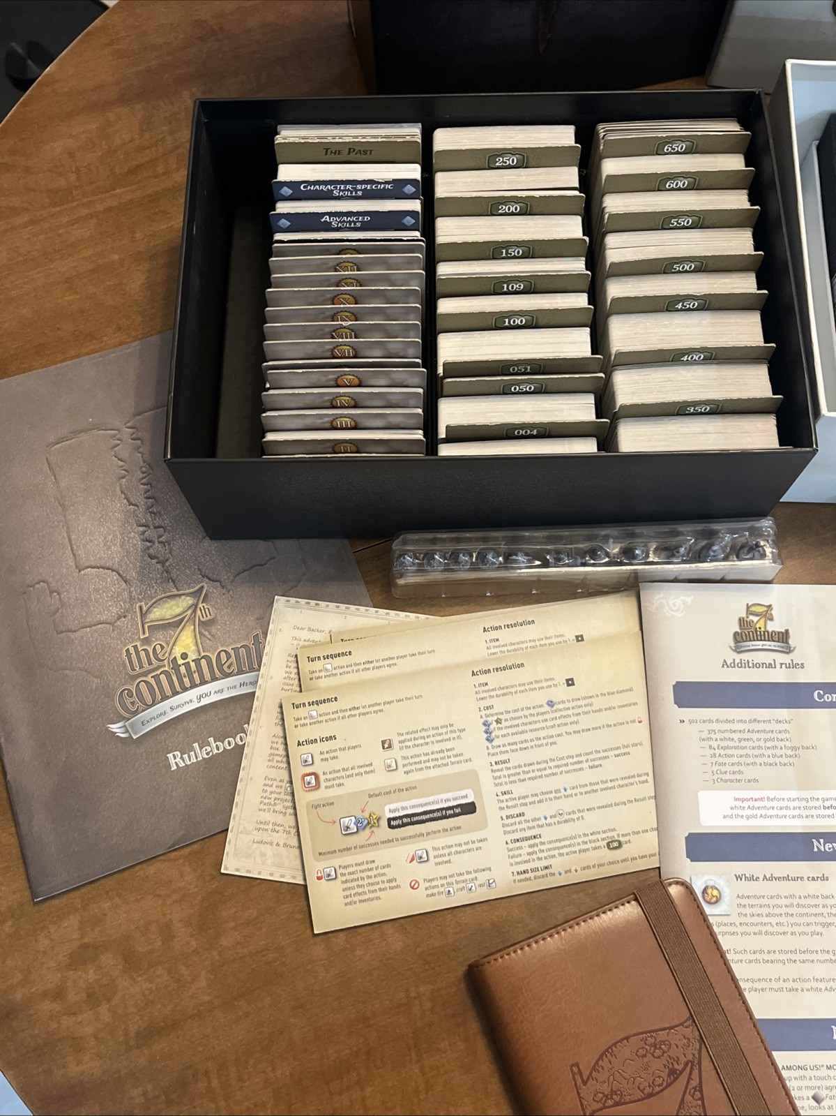 The 7th Continent Board Game Bundle What Goes Up Expansion Journal Minis Dice