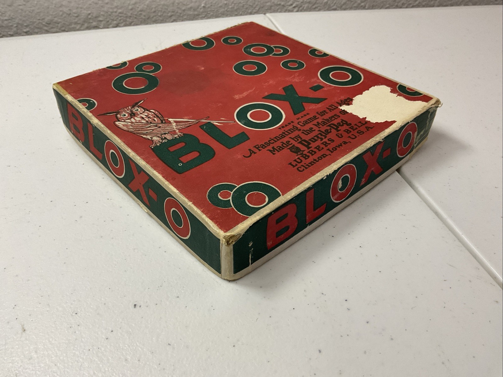 Vintage BLOX-O Puzzle 1923 Puzzle Peg Maker Wooden Brain Teaser