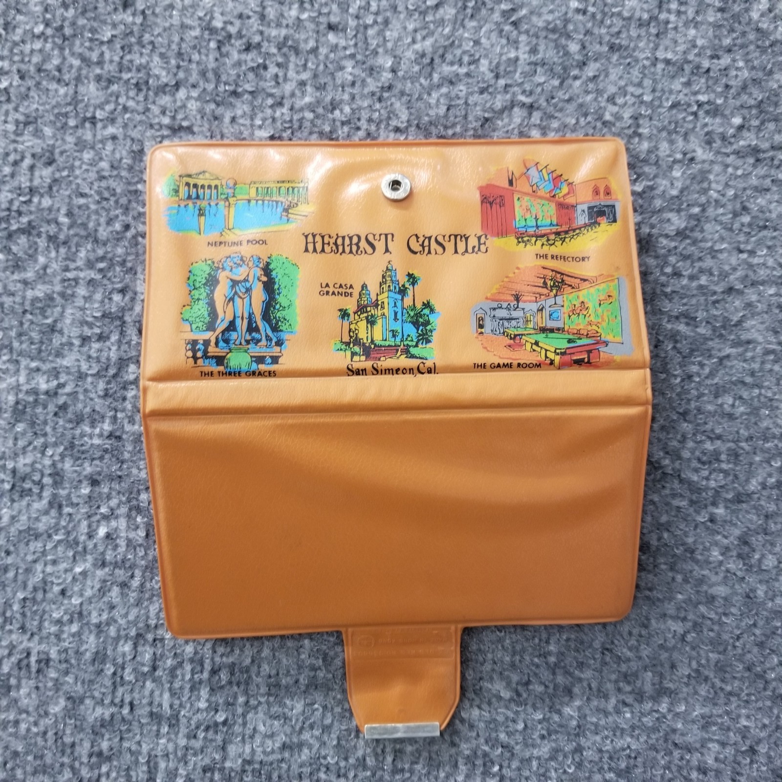 Hearst Castle Travel Checkers Magnetic Brown w Multicolor Graphics Snap Button