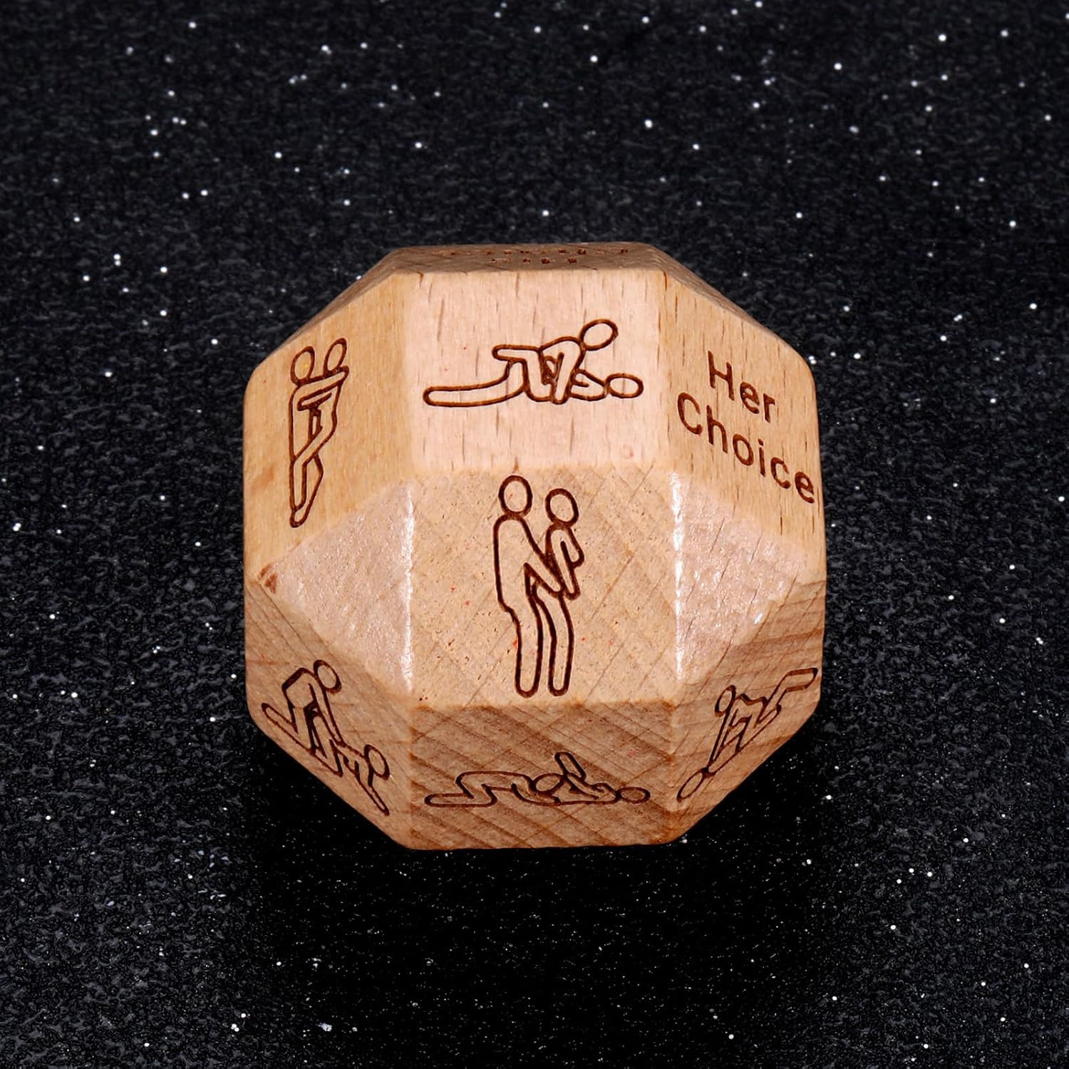 Sex Dice Game for Couples Adults 18 Sided Wood Anniversary
