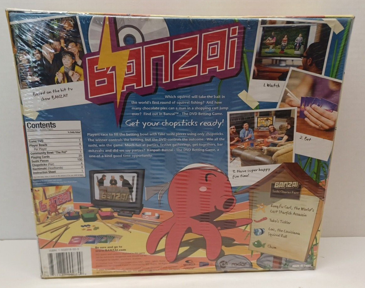 Banzai DVD Game Screenlife Age 16+2+ Players Based on TV Show 2006 New Unopened