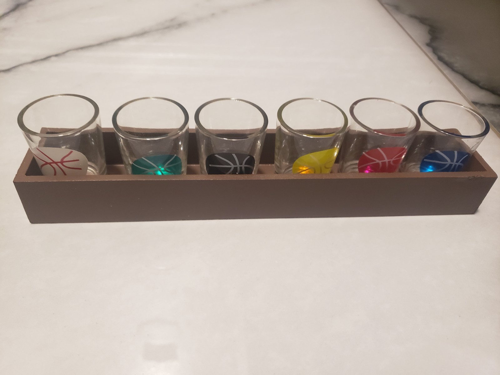 Game Night Basketball Drinking Game – 6 Shot Glasses & B-Ball Game Board