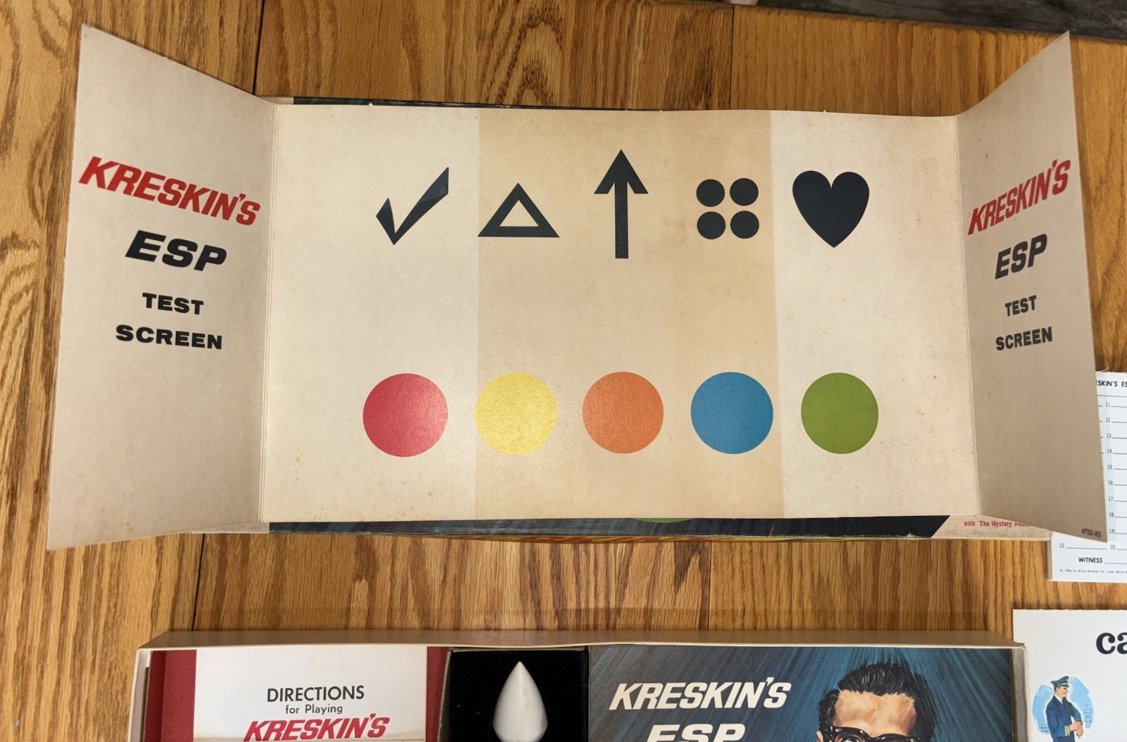 1967 Kreskin’s ESP Game by Milton Bradley Complete in Good Condition