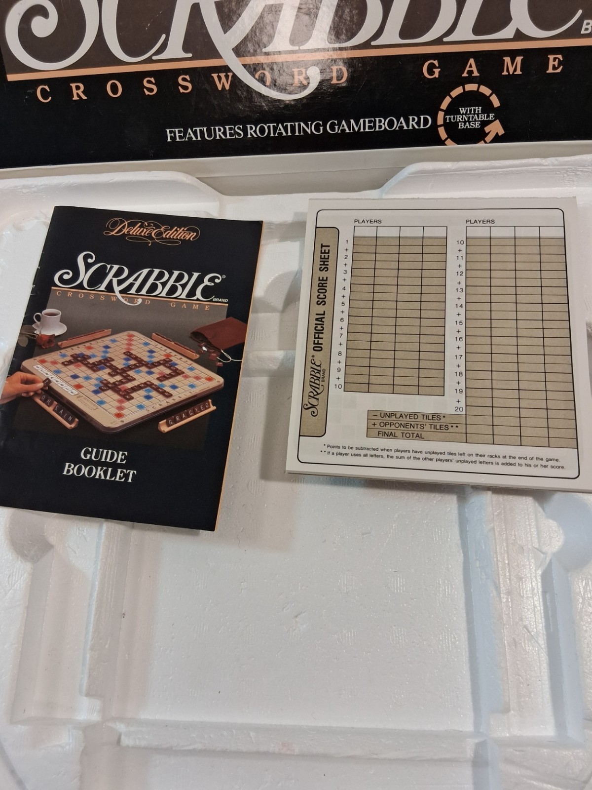 Milton Bradley 1989 #4034 Scrabble Deluxe Edition Game Turntable All 100 Tiles