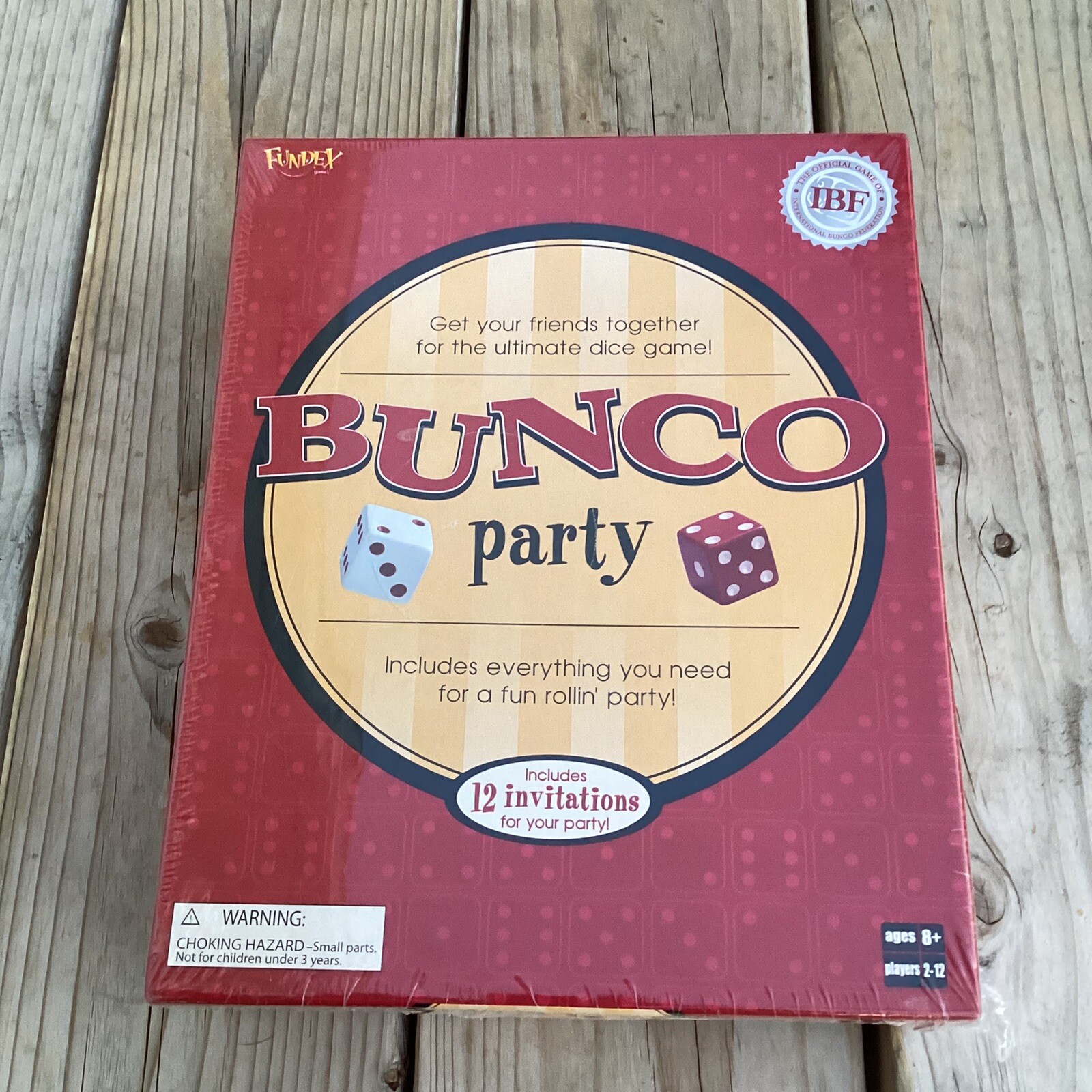 Fundex Bunco Party Dice Board Game Bell Invitations 2 to 12 Players New