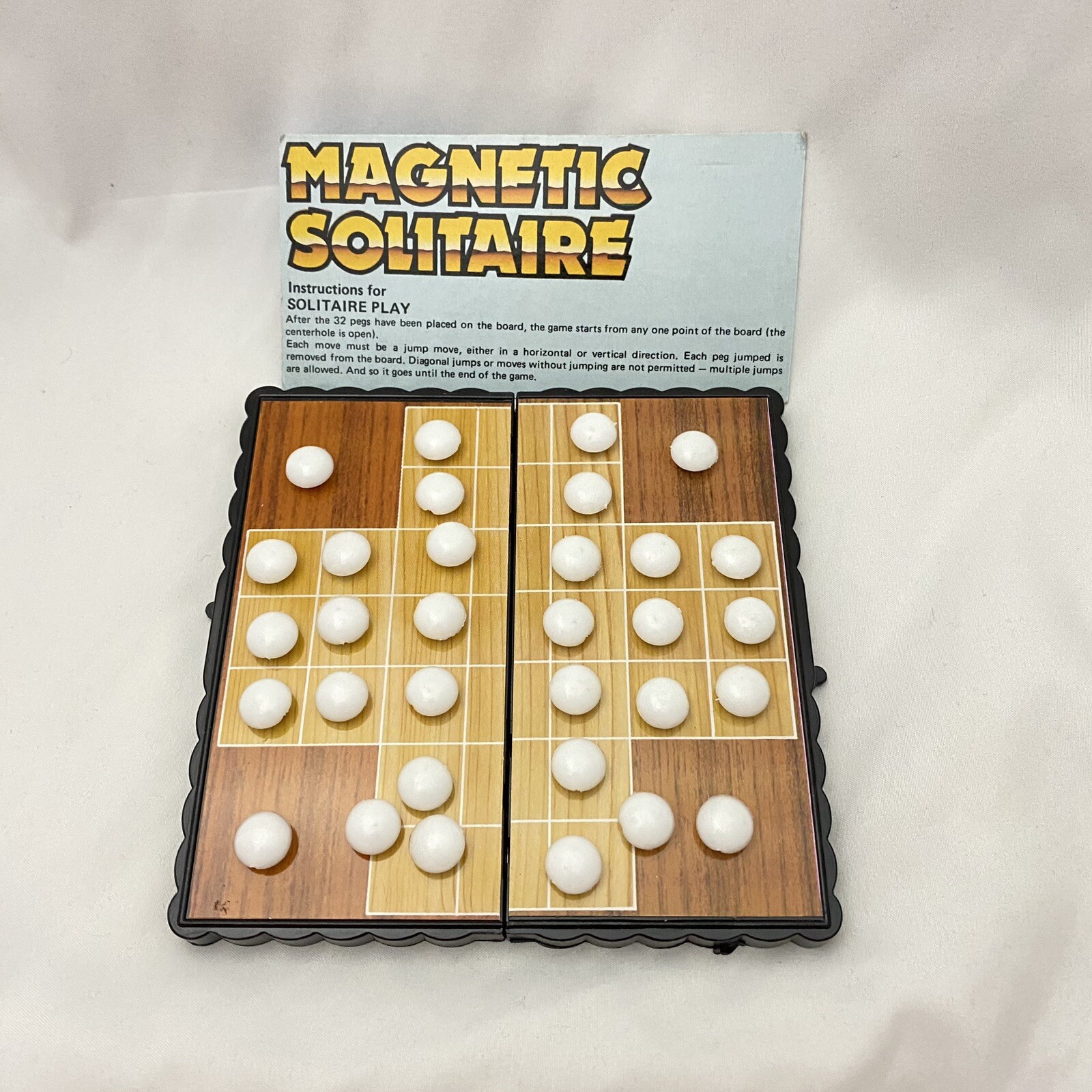 Vintage Magnetic Solitaire Travel Game Children’s Kids Game Mini