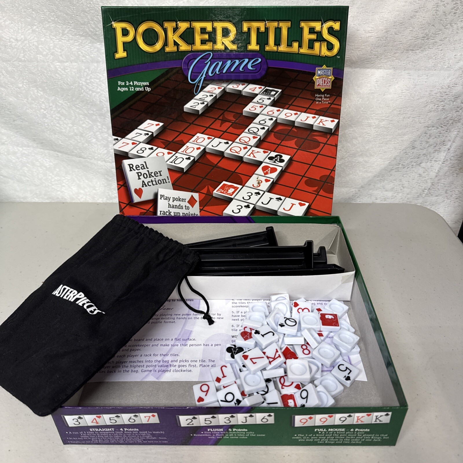 Poker Tiles Board Game 2005 NO BOARD JUST REPLACEMENT PIECES Age 12 Up
