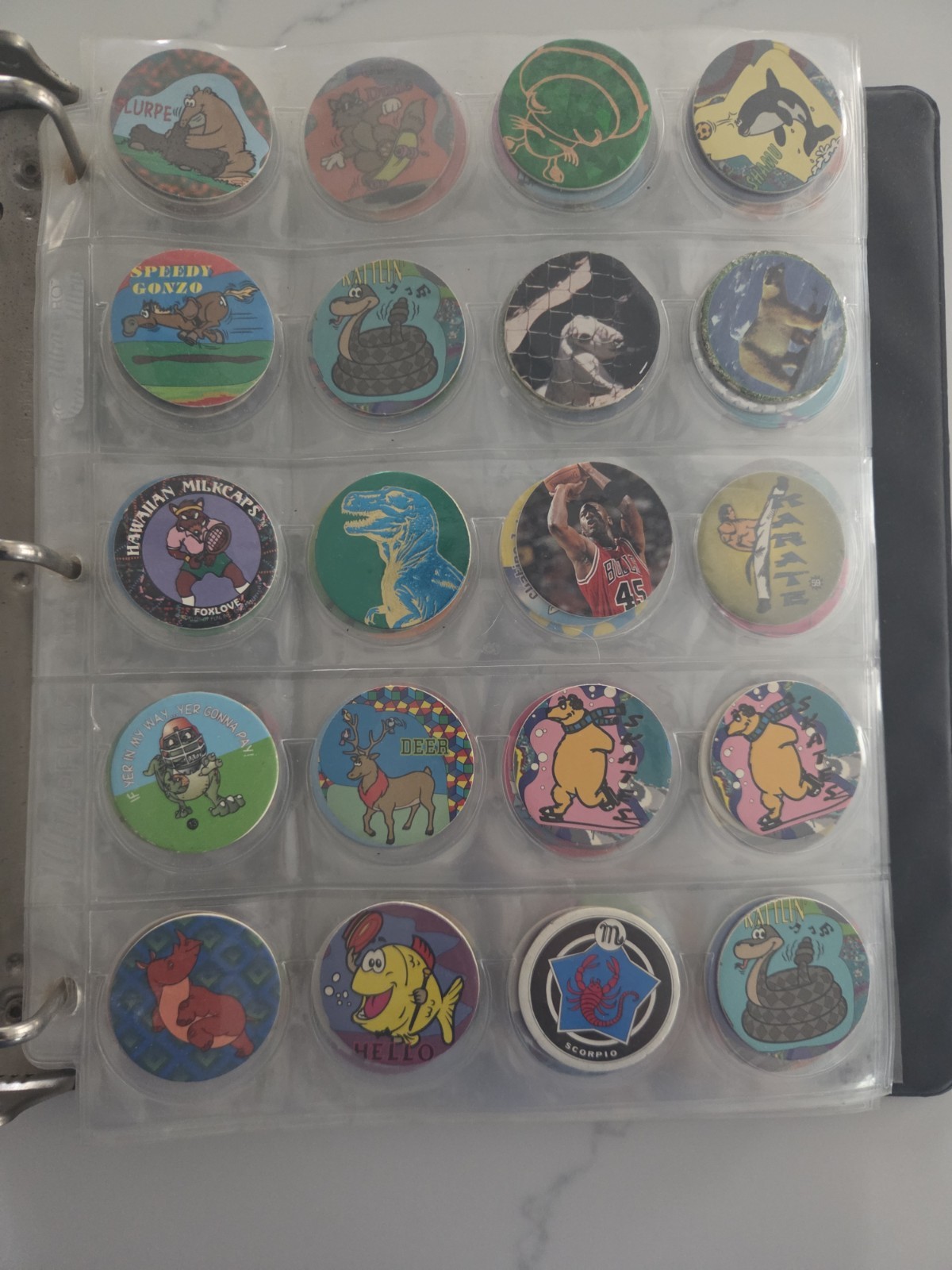 LOT of Vintage 1990’s POGS w/ Binder – 225 Pogs Total!
