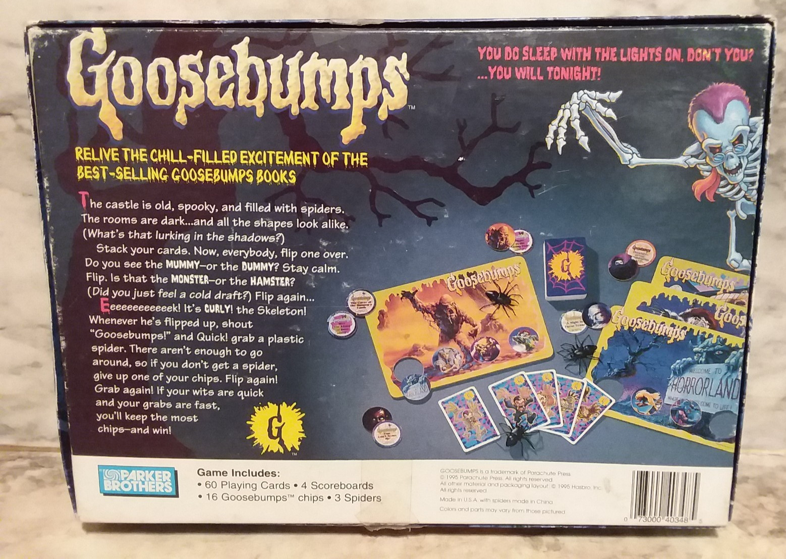 Vintage 1995 GOOSEBUMPS SHRIEKS & SPIDERS Board Card Game