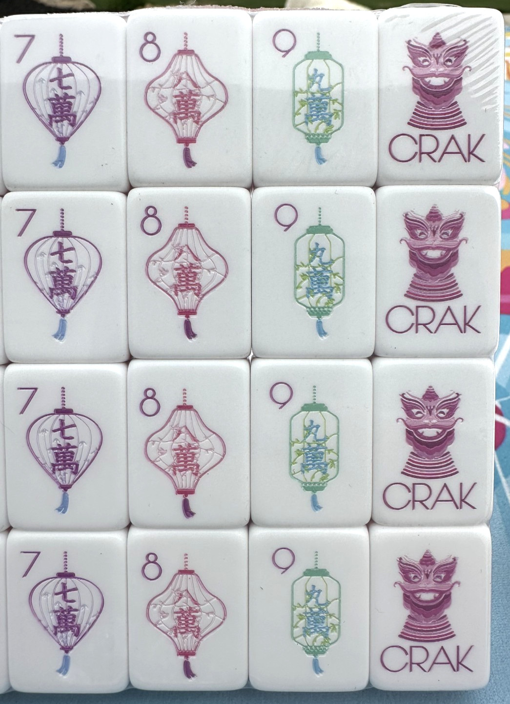 LUMINAIRE PURPLE 4 Layer Acrylic Mahjong Tiles American Set 160 Tiles US SELLER!