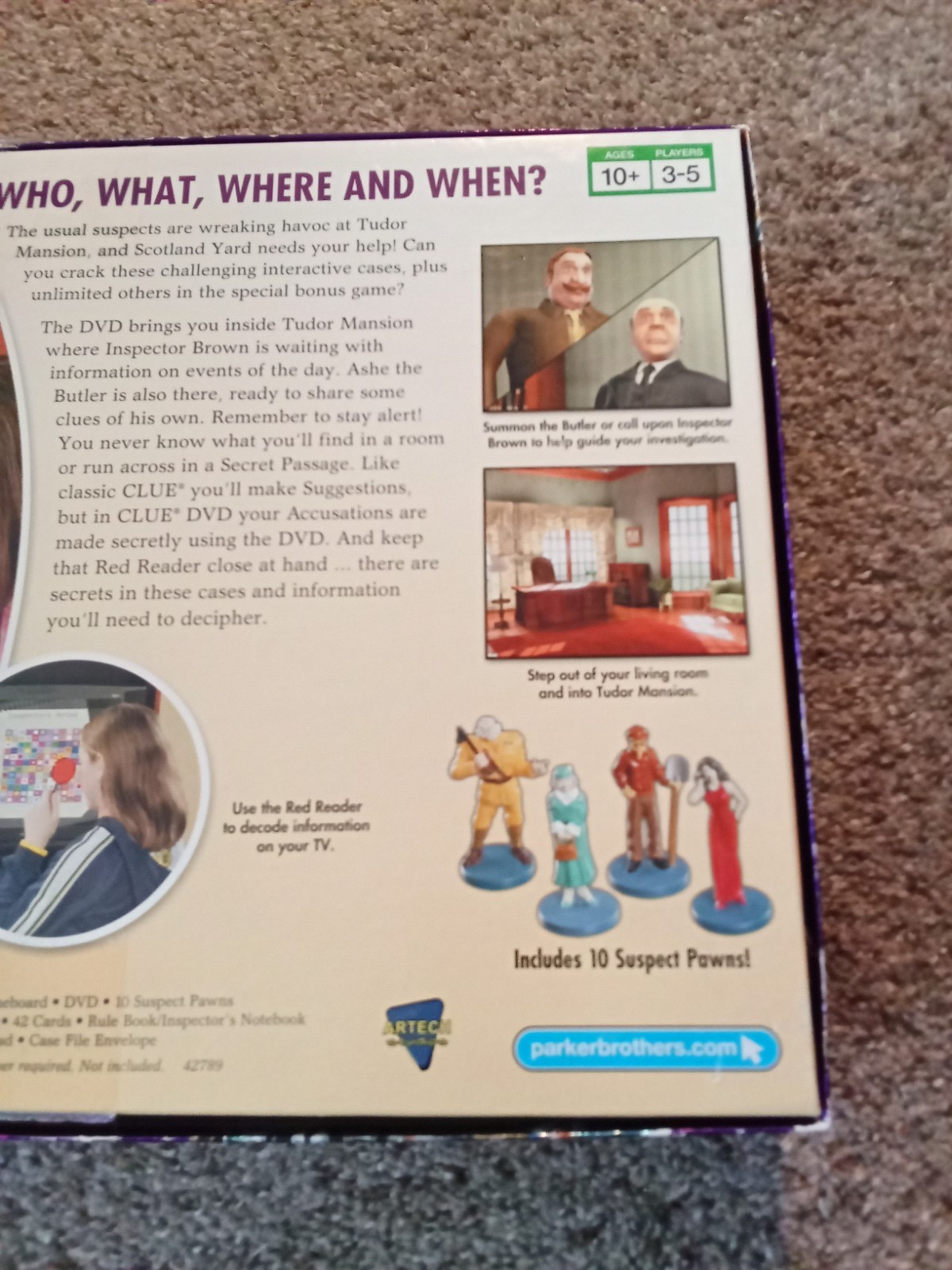 Clue DVD Parker Brothers 2006 Classic Detective Board Game Mystery. complete.