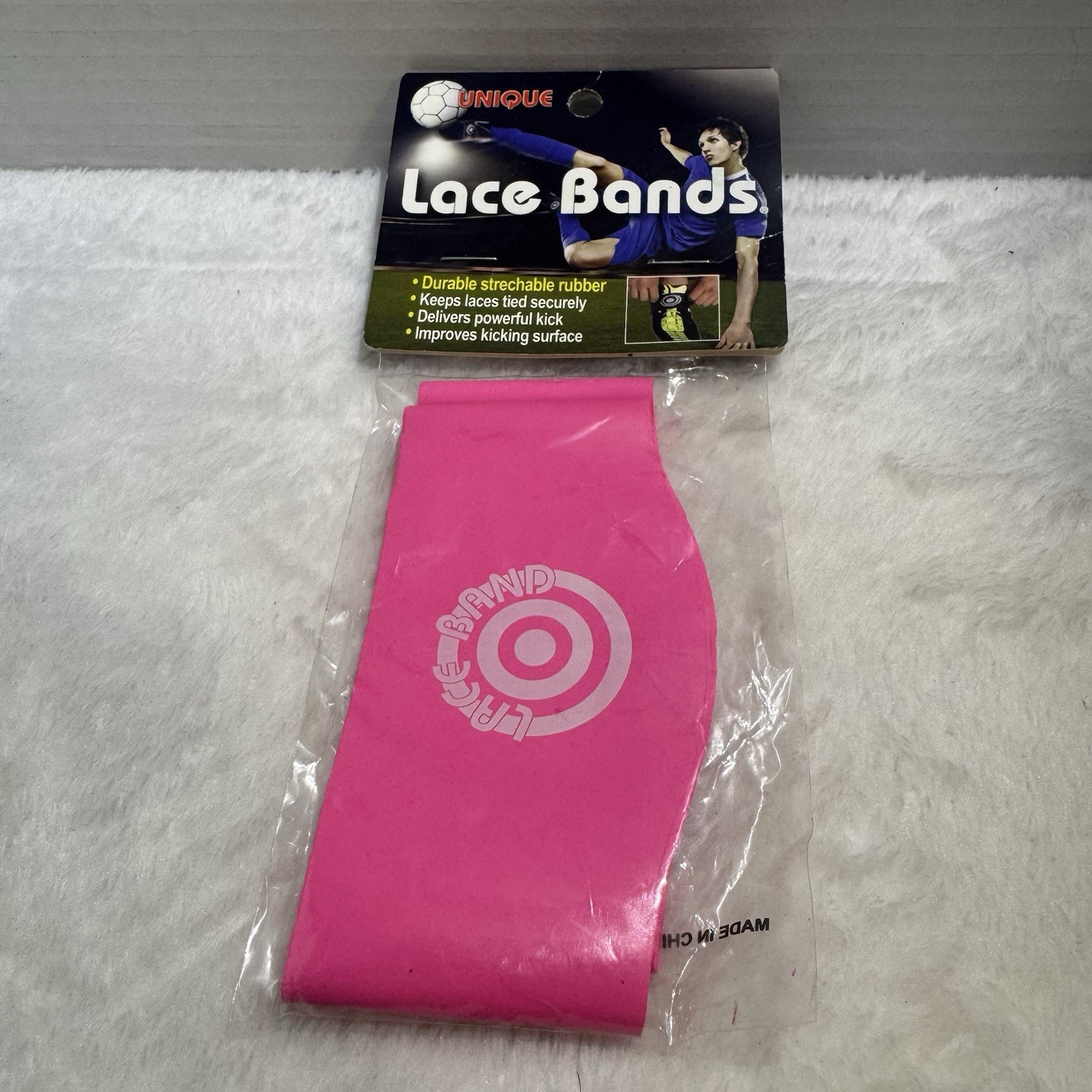 Neon Pink Unique Soccer Lace Bands, One Size
