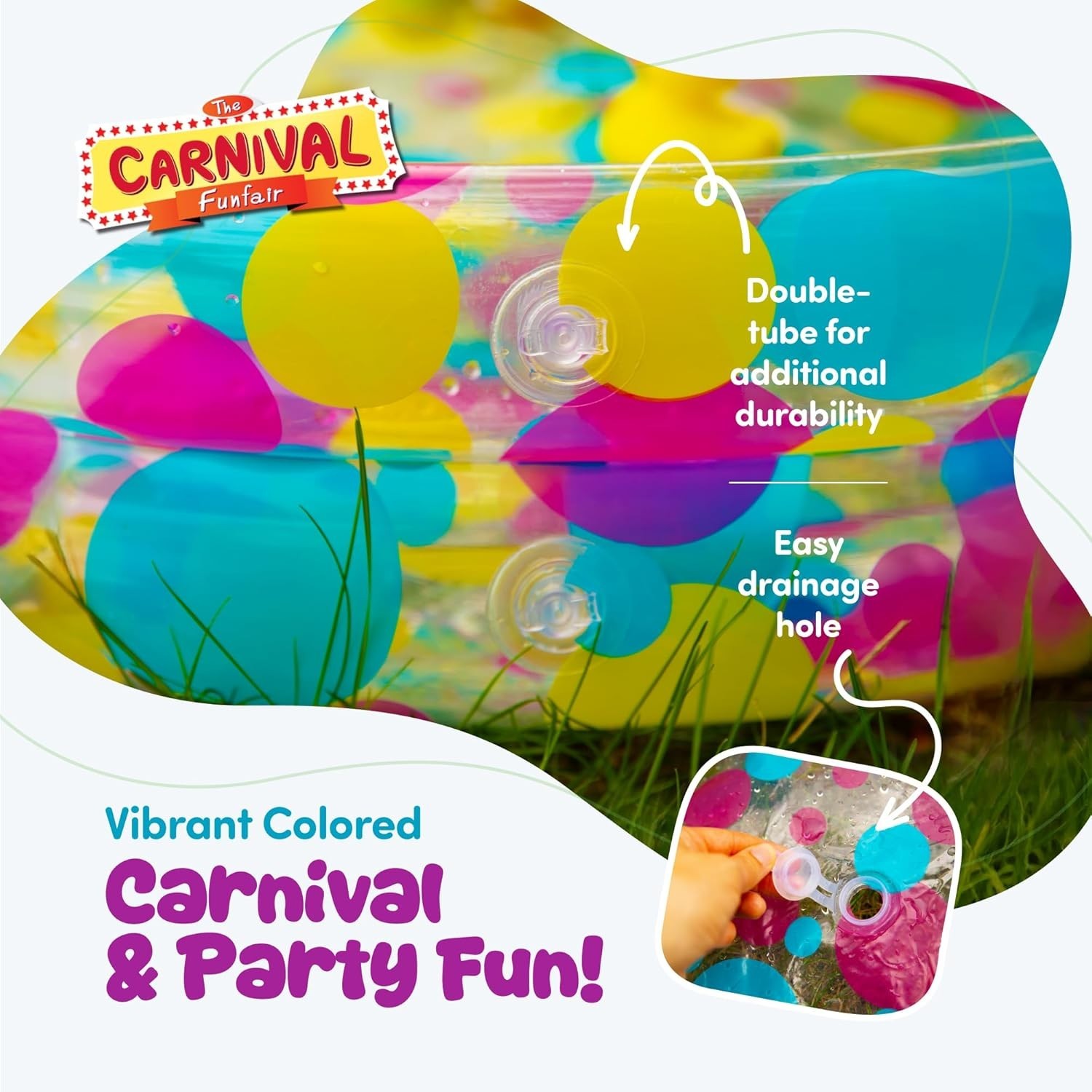 Bright Yellow Duck Pond Carnival Game for Kids – 36″ Inflatable Pool Set