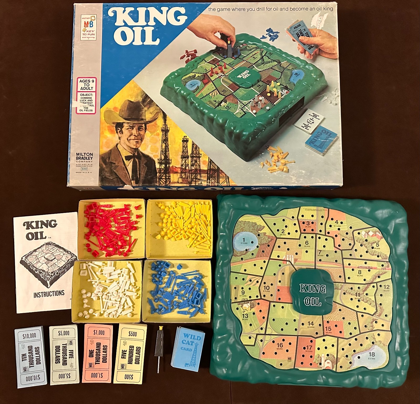 King Oil Board Game Milton Bradley 1974 Complete Vintage