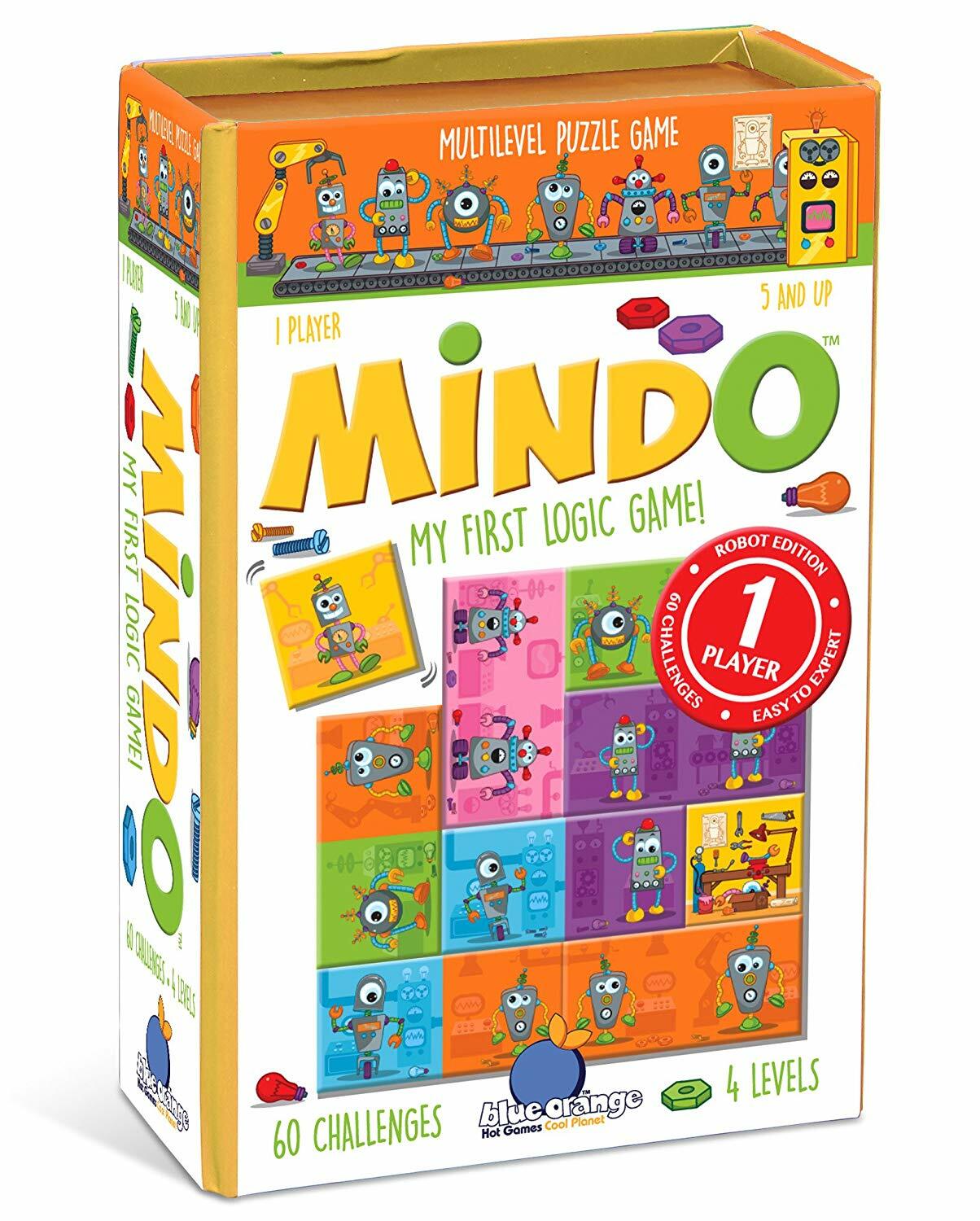 Mindo Robot 1 Player Child Tile Matching Game Blue Orange Games 06505 Kid