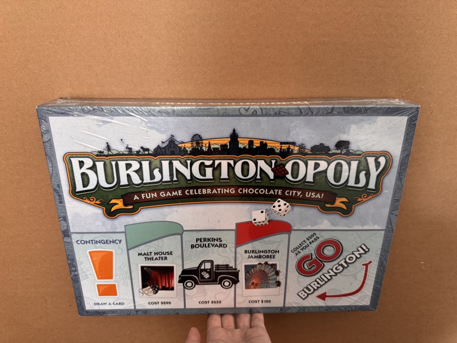 SEALED Burlington-opoly Burlington NC USA New Family Game Geography Monopoly