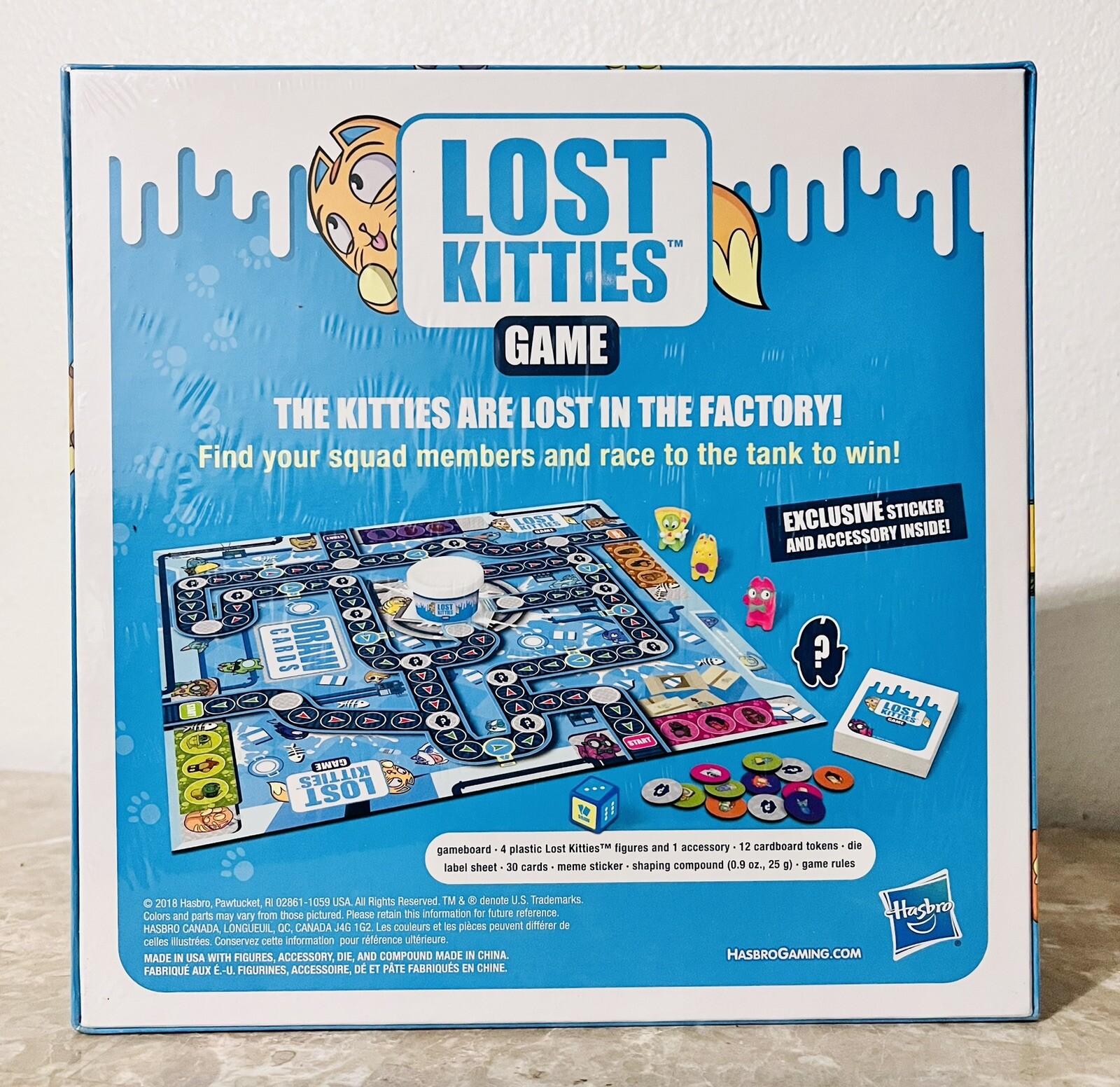 Lost Kitties Board Game Bonus 4 Exclusive Figures Ages 5+ 2-4 Players Hasbro NEW