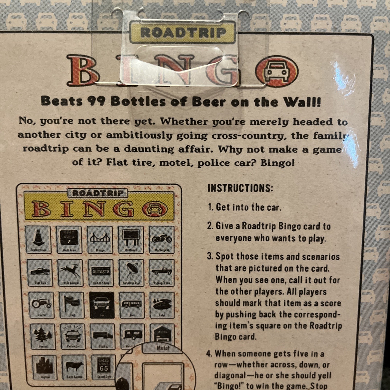 Roadtrip Bingo Set by Knock Knock, sealed, 2 to 12 players, 12 cards