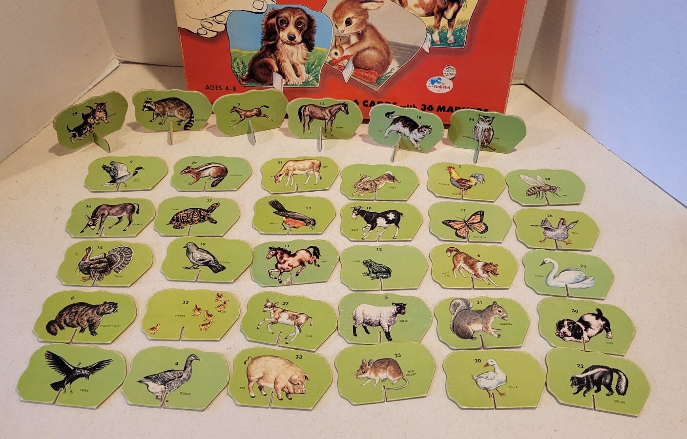 PETS & ANIMALS LOTTO SAML GABRIEL & SONS 1955 GREAT GRAPHICS DOG COW RABBIT GOAT