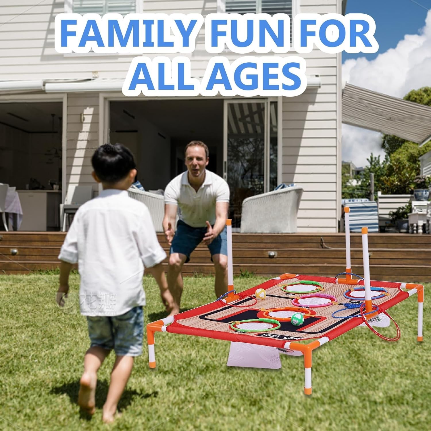 5-in-1 Carnival Game Set: Outdoor & Indoor Fun for Kids and Adults, Orange