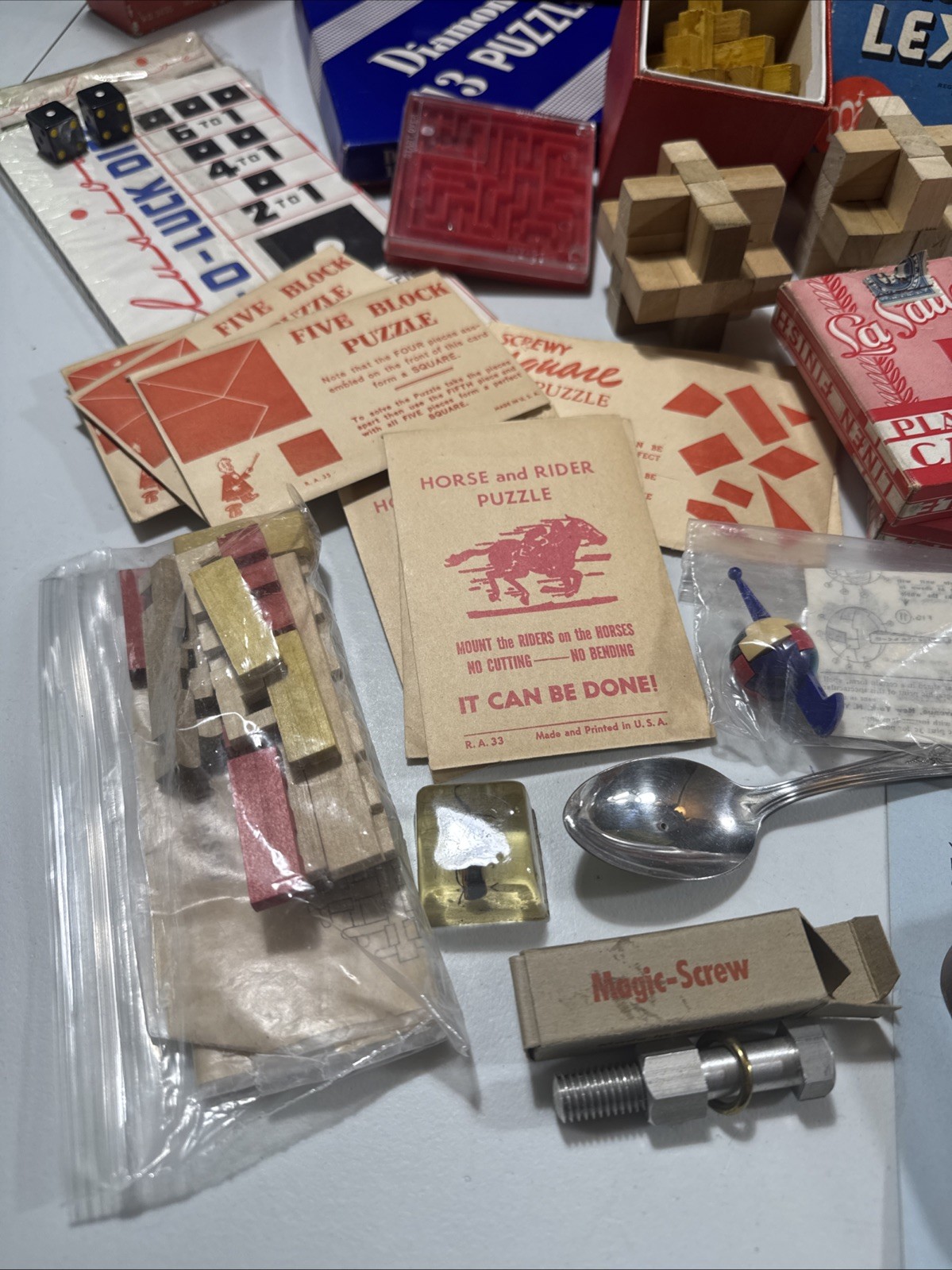 Vintage Pre-1950s Gags Pranks Puzzles Games Lot Of 45 Pieces