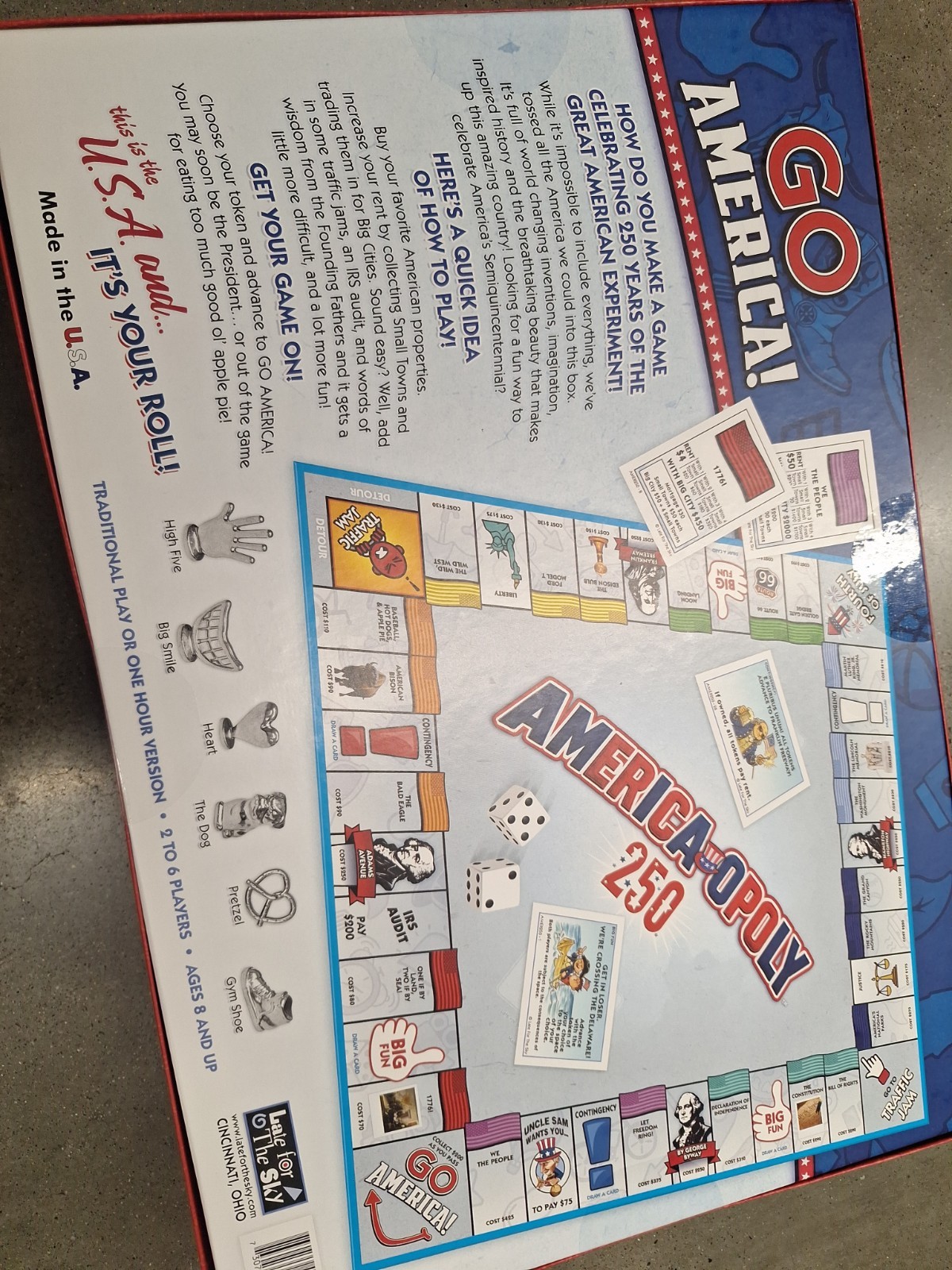 NIB – America-Opoly – 250th Board Game – 2026 For 2 to 6 players Ages 8 and up.