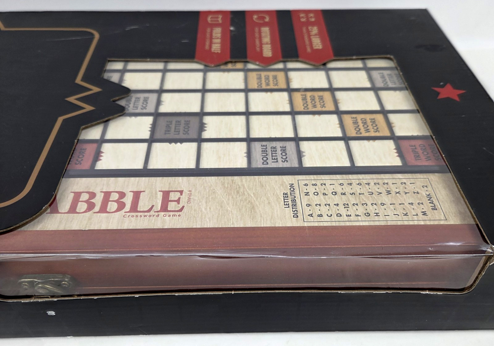 Scrabble Grand Edition Crossword Game WS Company Wood Board Case New Sealed