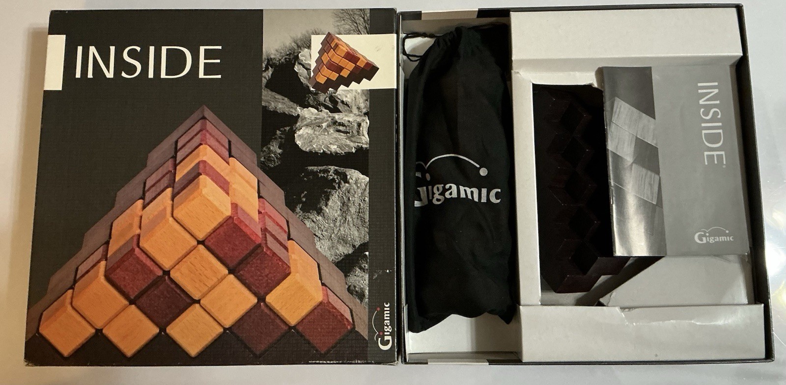 Gigamic 2007 “INSIDE” Board Game Wood Blocks Pyramid Strategy France