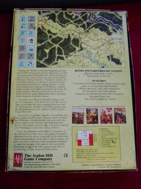 Avalon Hill – Stonewall’s Last Battle – GBACW #5 Chancellorsville Game (UNP) NM