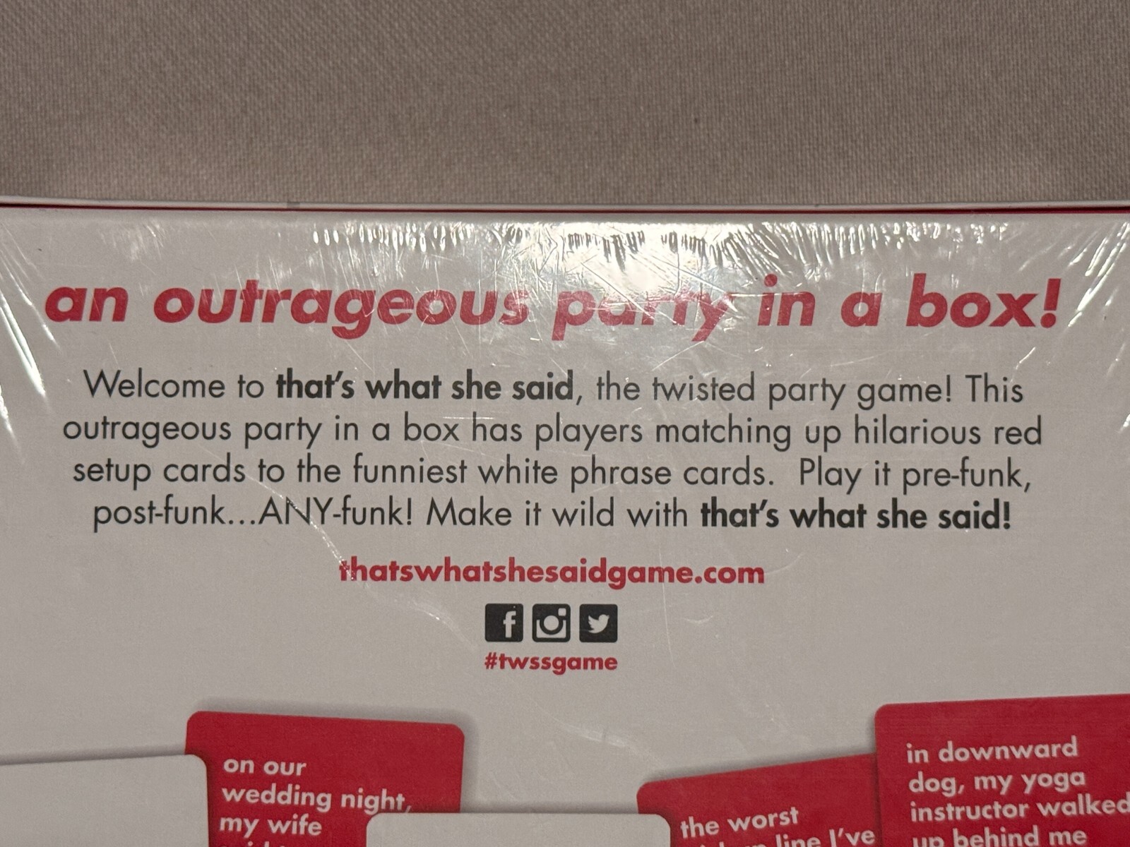That’s What She Said Game – The Twisted Party Game New Ages 17+