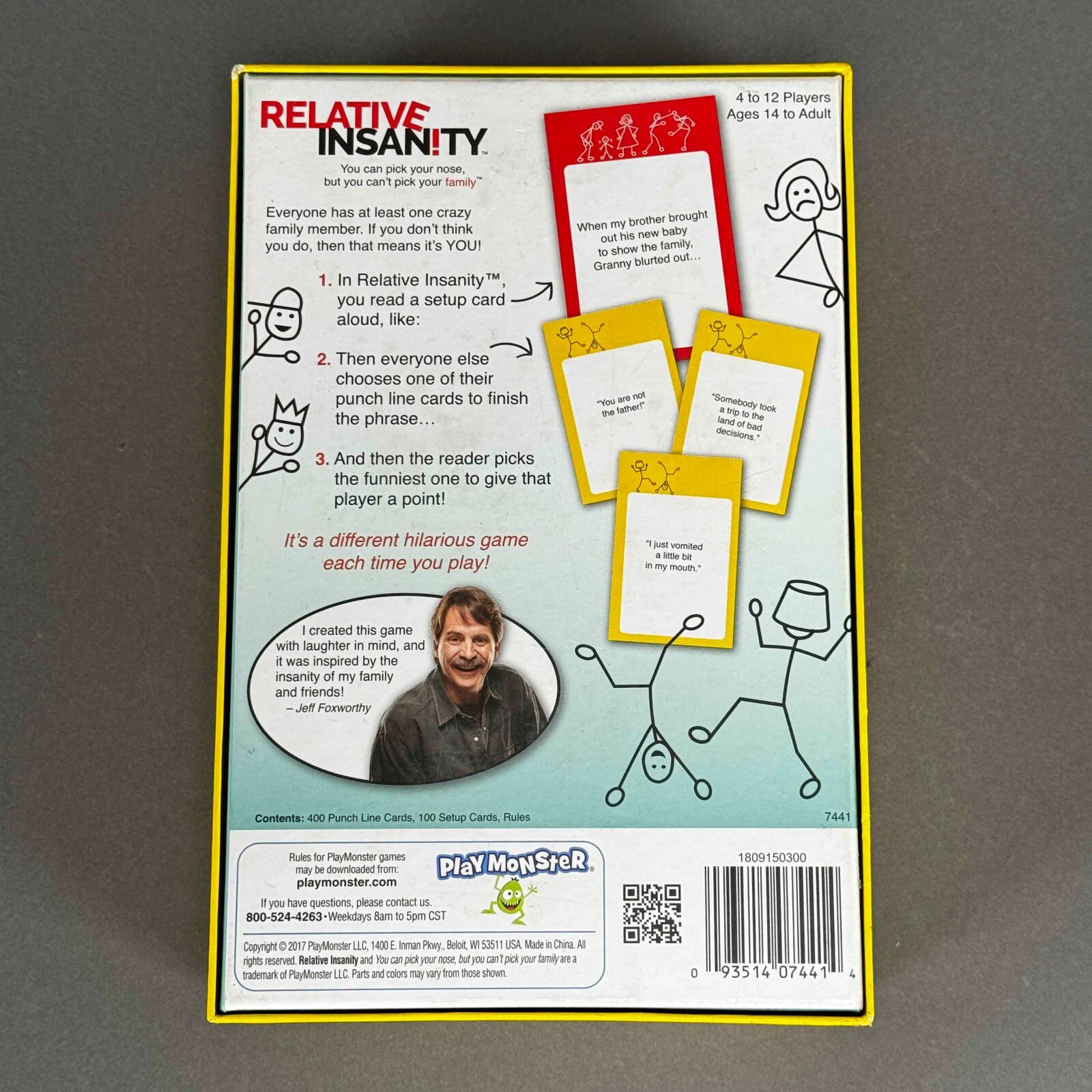 Open Box w/ Sealed Cards Relative Insanity Family Game Play Monster Foxworthy