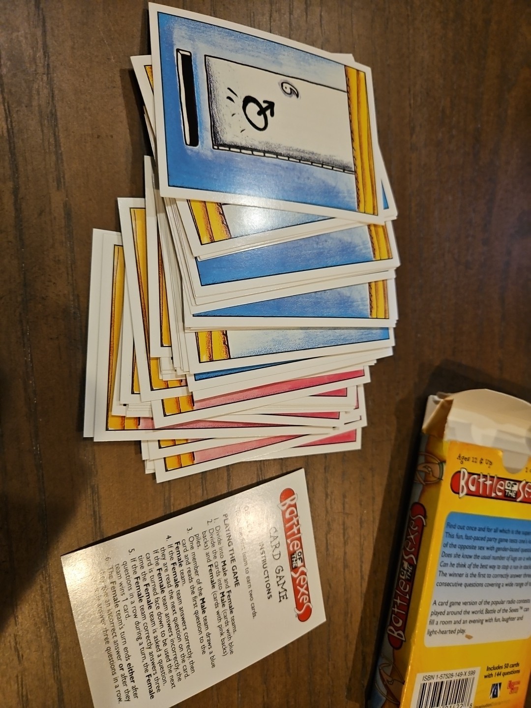 Battle Of The Sexes Card Game Ages 12 & Up 2+ Players Missing 2 Cards