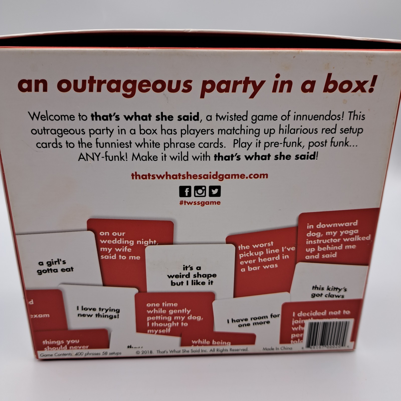 That’s What She Said The Party Game of Twisted Adult Sexy party /Card Game