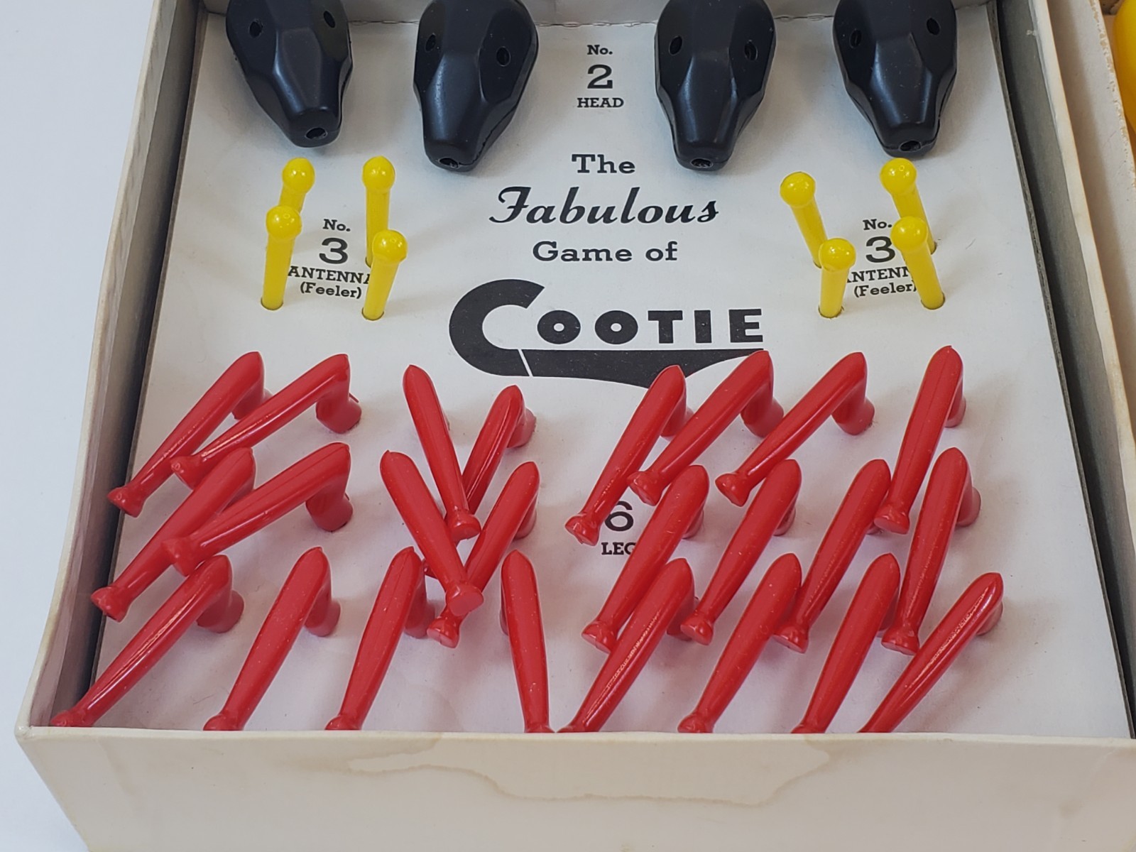 2 Cootie Build A Cootie Bug Games From the 50s & 60s Missing 1 Eye