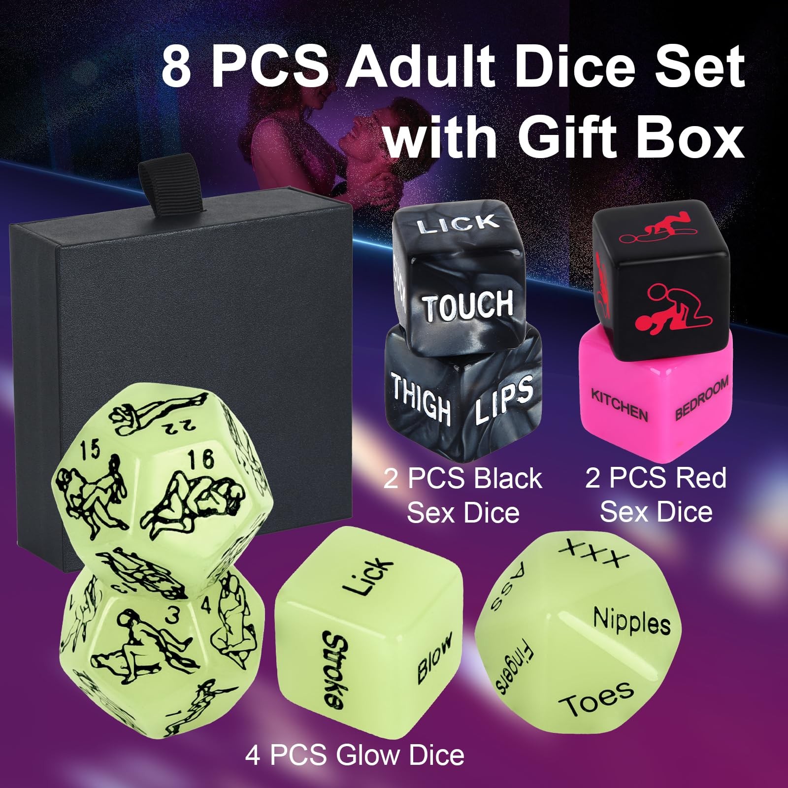 Sex Dice, Sex Game Positon Dice Adult Game for Date Night Positions Game, Cou…