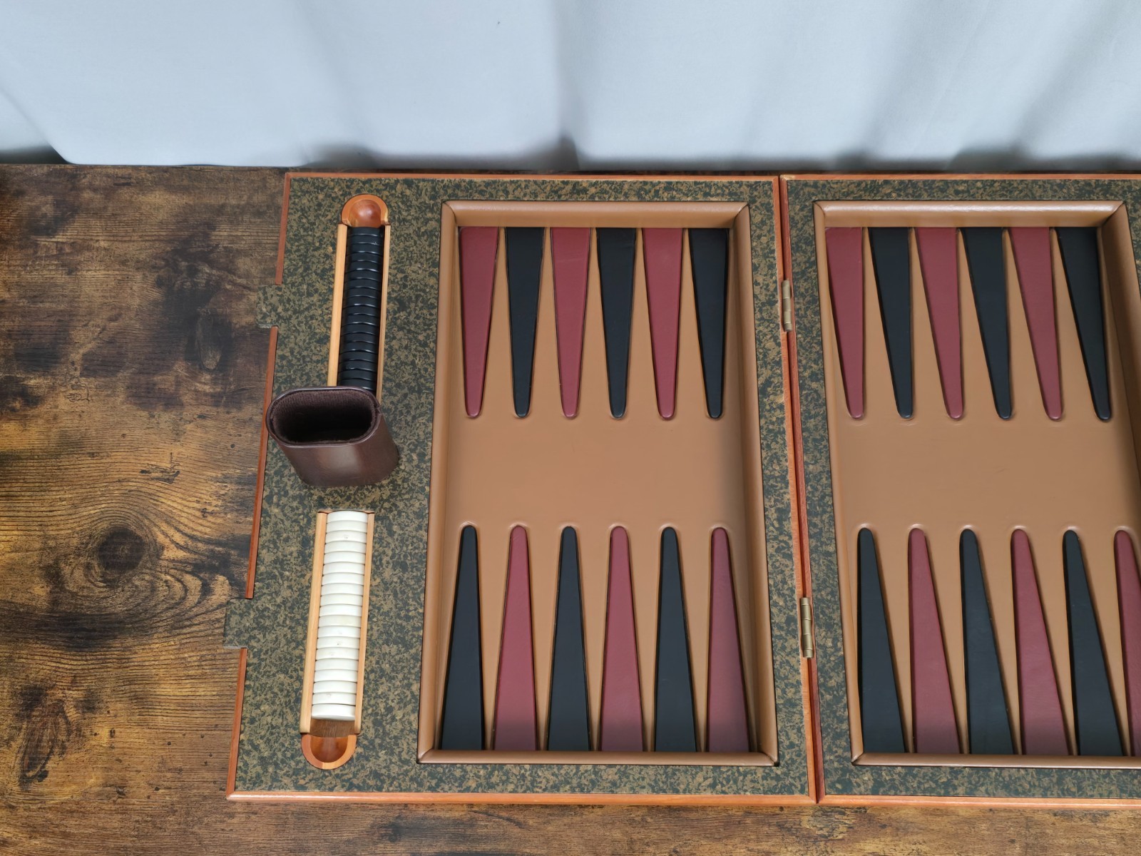 1999 NOBLE GAMES Limited Edition DAVID RIPLEY 66/250 Leather & Wood Backgammon!
