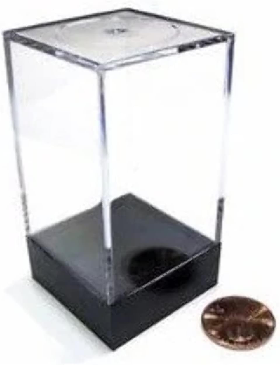 Plastic Figure Display Box: Medium Tall Opaque with a Black Lid – 1.5-Inches X 1