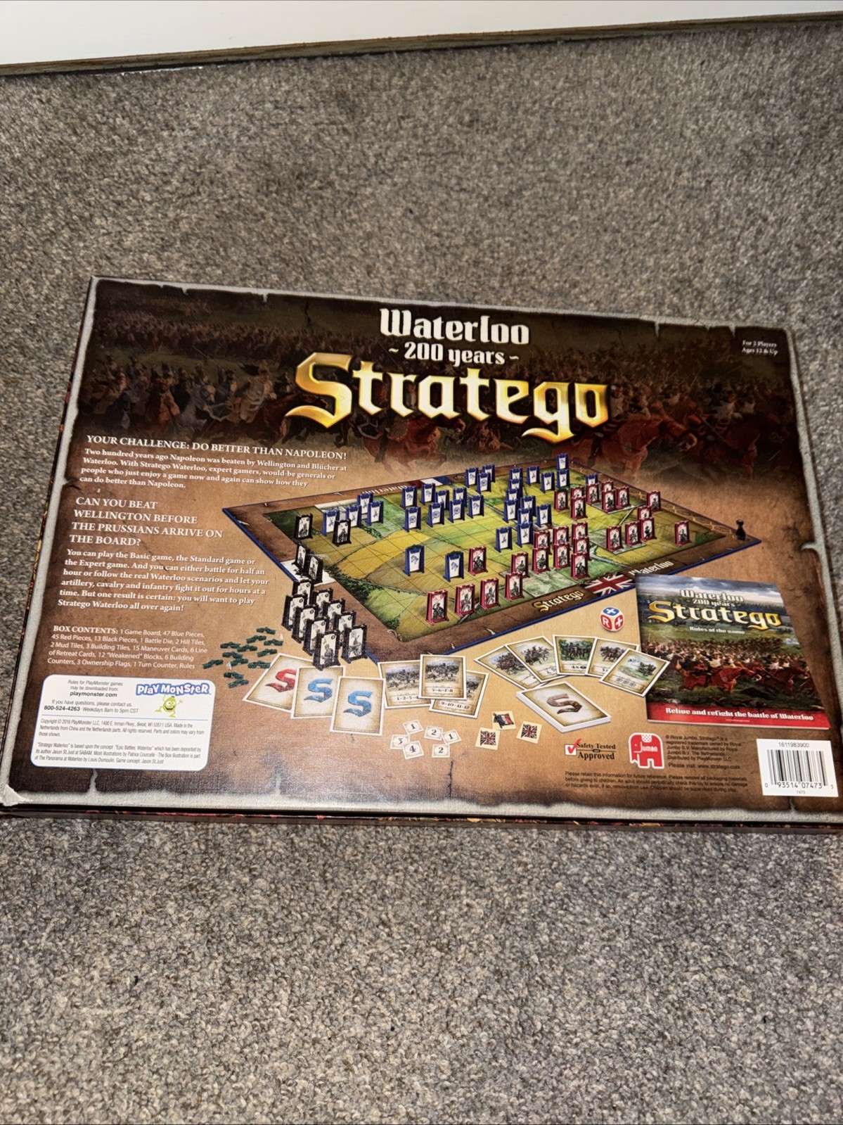 Stratego Waterloo 200 Years Rare Strategy Board Game Nice *8/12 Weakened Blocks*