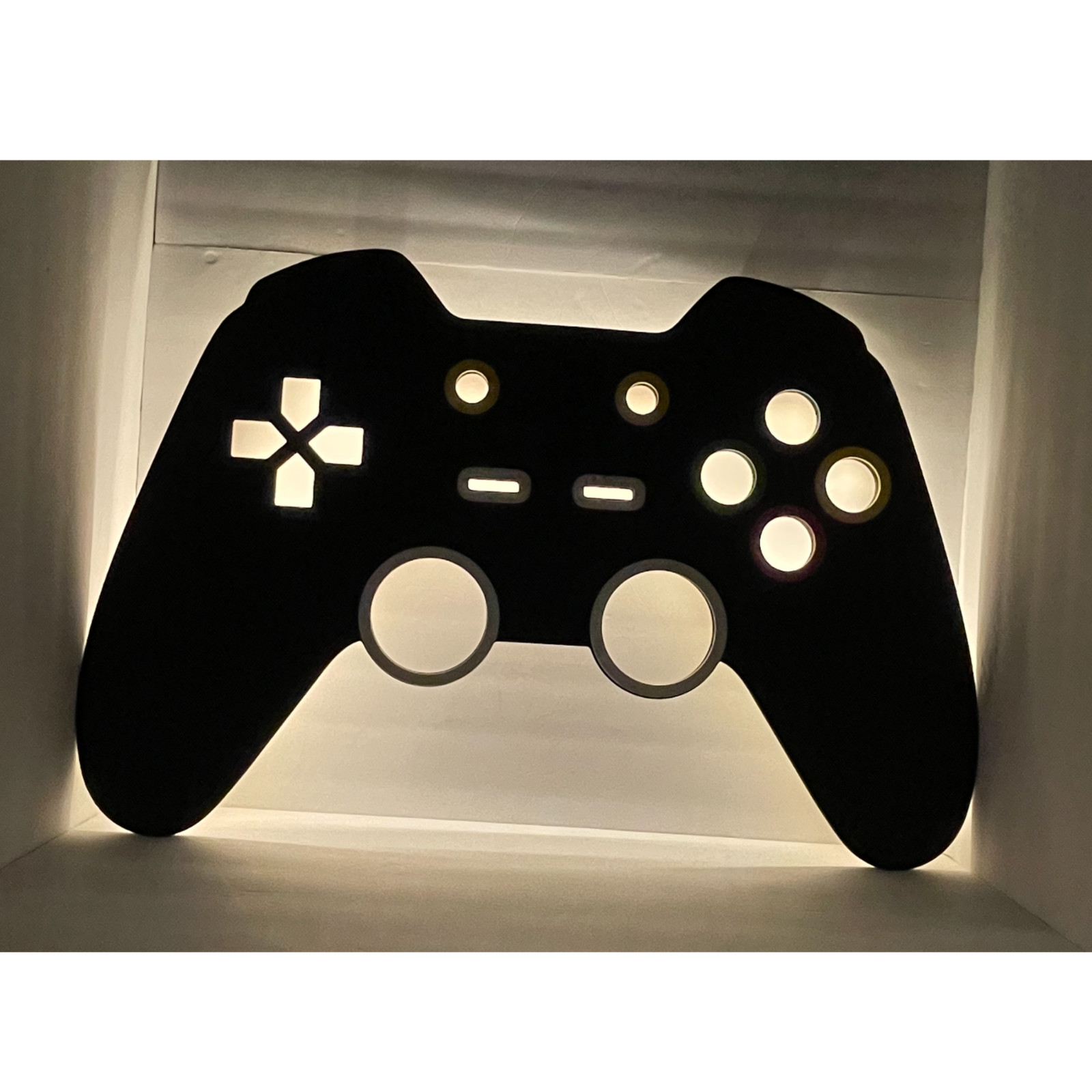 Game Controller LED Light Up Wood Wall Decor Gamer Room Gaming Wall Art 30 Inch