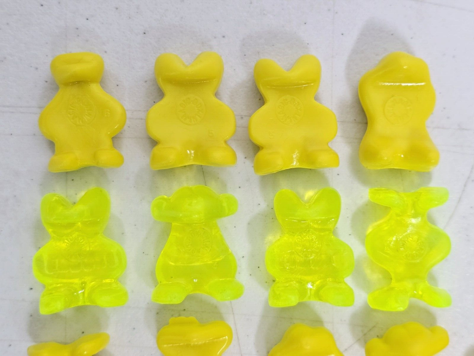 Vintage Gogo’s Crazy Bones 18 Count Yellow Green Lot 1990s Collectible Figurines