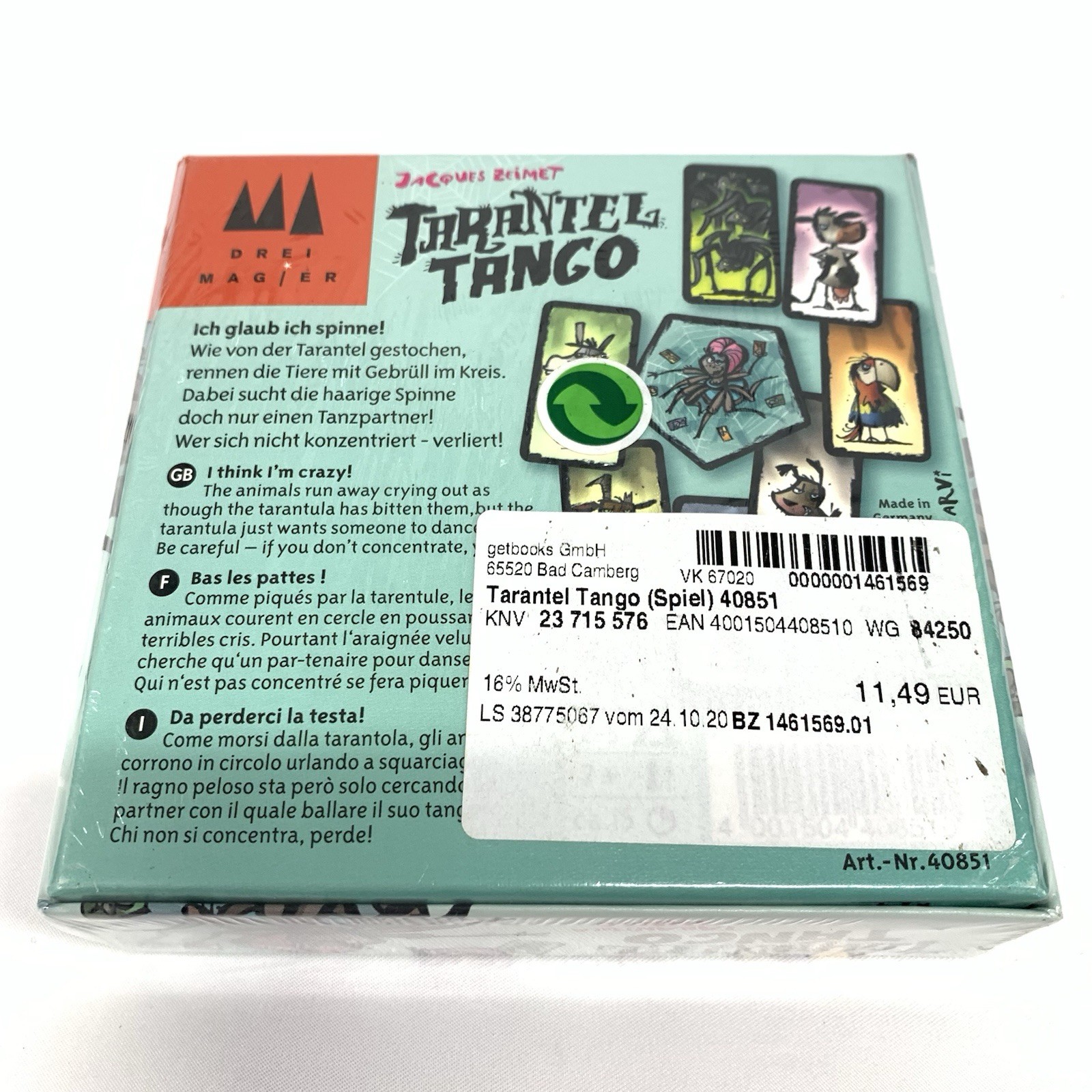 Drei Magier Jacques Zeimet TARANTEL TANGO Card Game New Sealed
