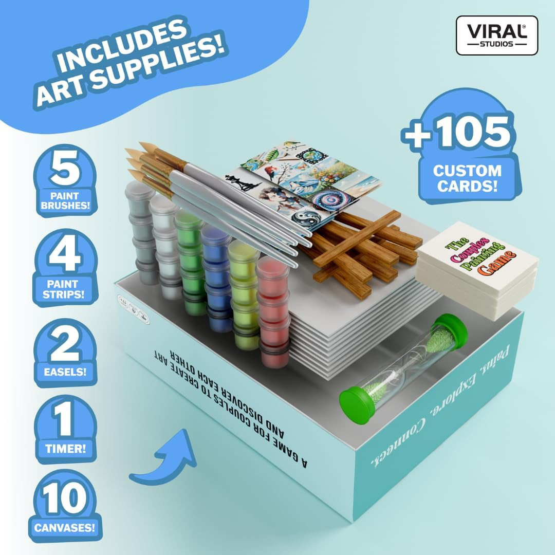 The Couples Painting Game – Date Night Card & Painting Kit | Fun DIY Activity wi